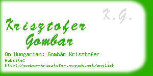 krisztofer gombar business card